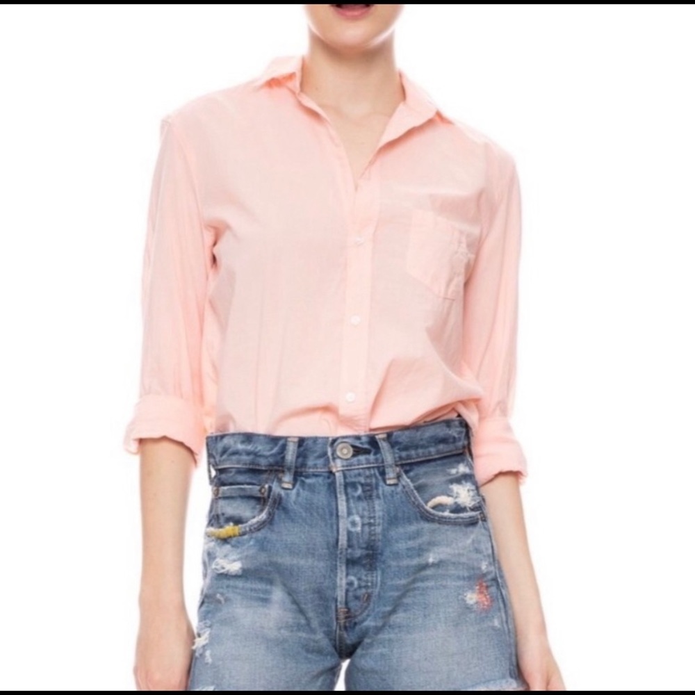 Frank & Eileen Pink Barry Button Front Cotton Shirt XS